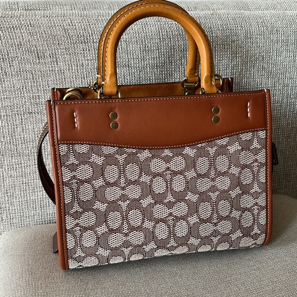 Coach Signature Rogue 25 Jacquard Textile Leather Purse Satchel Tote NWOT - Picture 4 of 13